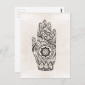 Henna Hand Tattoo mit Lotus Blume Postkarte (Vorne/Hinten)