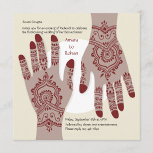 Henna-Hände-Einladung Einladung