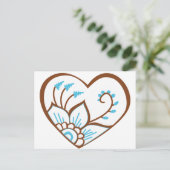 Henna Heart Blue Postkarte (Stehend Vorderseite)