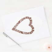 Henna Heart Design Ovaler Aufkleber (Umschlag)