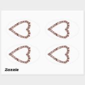 Henna Heart Design Ovaler Aufkleber (Blatt)