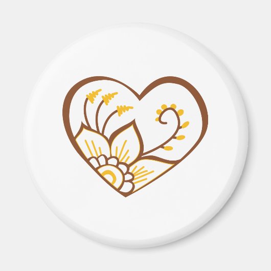 Henna Heart Yellow Magnet (Vorne)