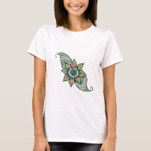 Henna inspiriert Design in rosa und grünem Shirt