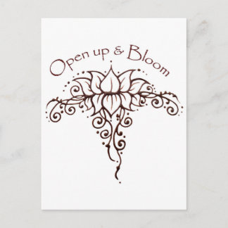 Henna Lotus 'Open Up & Bloom' Postkarte