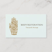 Henna Lotus Tattoo Hand 5 Visitenkarte (Vorderseite)