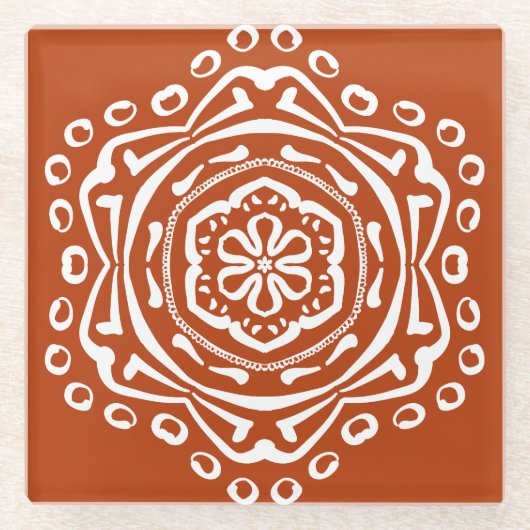 Henna Mandala Glasuntersetzer (Vorderseite)