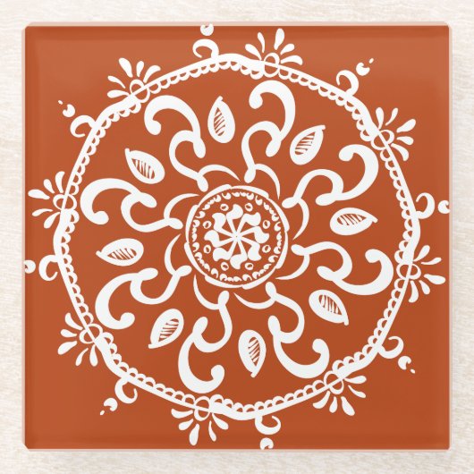 Henna Mandala Glasuntersetzer (Vorderseite)