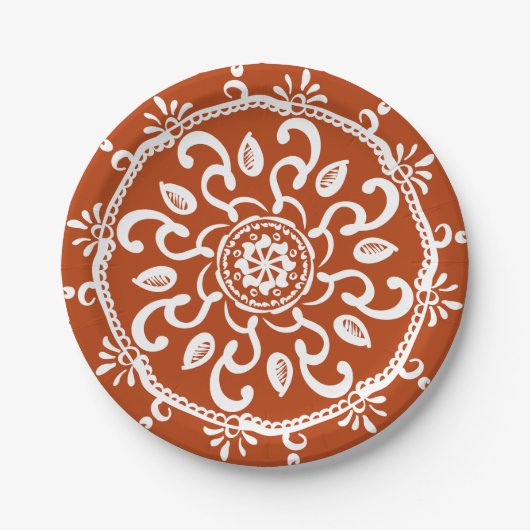 Henna Mandala Pappteller (Vorderseite)