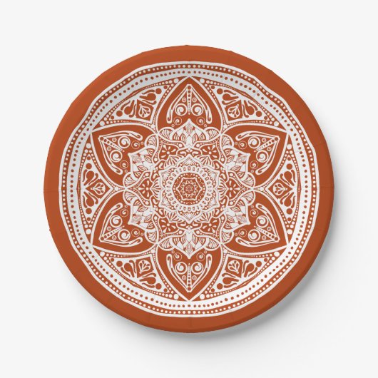 Henna Mandala Pappteller (Vorderseite)