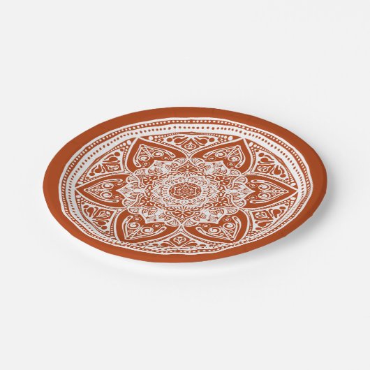 Henna Mandala Pappteller (Schrägansicht)