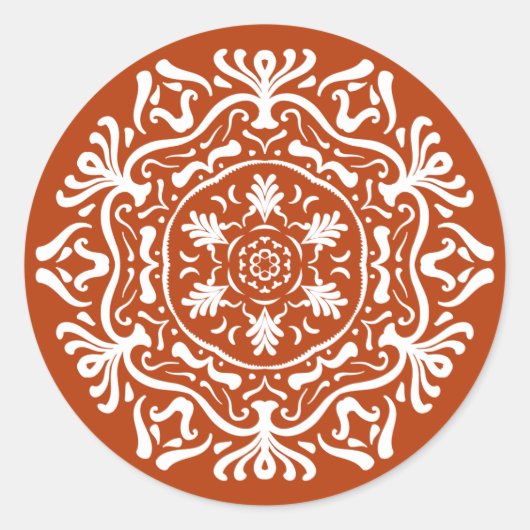 Henna Mandala Runder Aufkleber (Vorderseite)