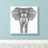 Henna Mehndi dekoriert indischen Elefanten 6 Leinwanddruck (Insitu (Holzboden))