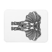 Henna Mehndi Dekorierte indische Elefant Magnet (Horizontal)