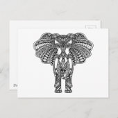 Henna Mehndi Dekorierte indische Elefant Postkarte (Vorne/Hinten)