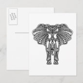 Henna Mehndi Dekorierte indische Elefant Postkarte (Vorne/Hinten)
