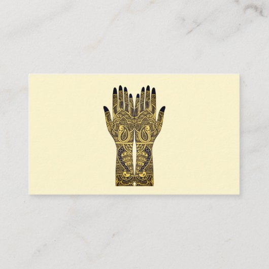 Henna Mehndi Hands Design Treuekarte (Rückseite)