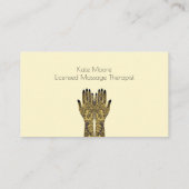 Henna Mehndi Hands Kunstmassage Rabattkarte (Rückseite)