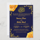 Henna Mehndi Yellow Rose Islamische Hochzeit Einladung (Vorderseite)