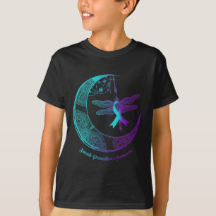 Henna Moon Dragonfly Suizidprävention Bewusstsein T-Shirt