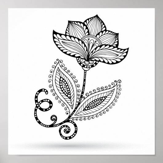 Henna Paisley Mehndi Doodles 2 Poster (Vorne)