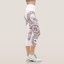 henna pants floral capri leggings