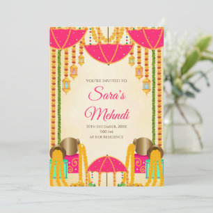 Henna Party lädt und Mehndi Party Einladungen ein