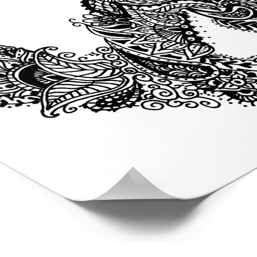 Henna Peace Sign Poster (Ecke)