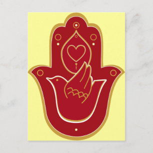 Henna Peace und Liebe Hamsa Postkarte