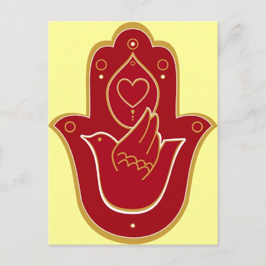 Henna Peace und Liebe Hamsa Postkarte (Vorderseite)