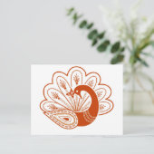 Henna peacock postkarte (Stehend Vorderseite)