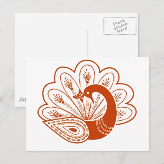 Henna peacock postkarte (Vorne/Hinten)