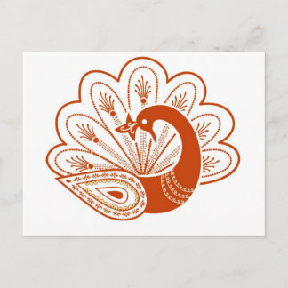 Henna peacock postkarte