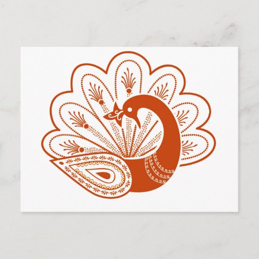 Henna peacock postkarte (Vorderseite)