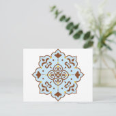 Henna Persian Rug Mandala Postkarte (Stehend Vorderseite)
