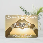 Henna Save the Date Cards (Stehend Vorderseite)
