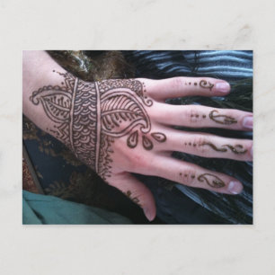 Henna Scales Hand Postcard Postkarte