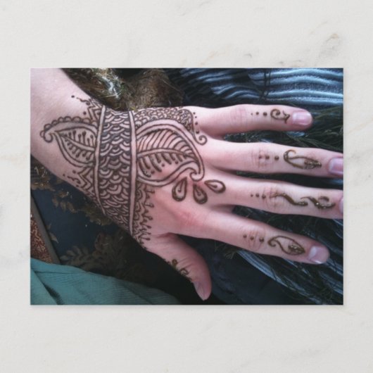 Henna Scales Hand Postcard Postkarte (Vorderseite)