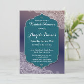 Henna Style Jewel Brautparty Einladung Arabisch (Stehend Vorderseite)