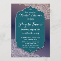 Henna Style Jewel Brautparty Einladung Arabisch