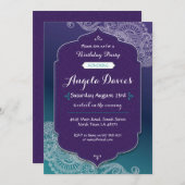 Henna Style Jewel Geburtstagsparty Einladung Arabi (Vorne/Hinten)