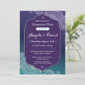 Henna Style Jewel Verlobung Wedites Einladung (Stehend Vorderseite)