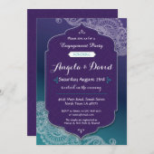 Henna Style Jewel Verlobung Wedites Einladung (Vorne/Hinten)