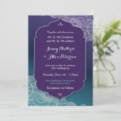 Henna Style Jewel Wedding Party Arabian Invitation Einladung (Stehend Vorderseite)