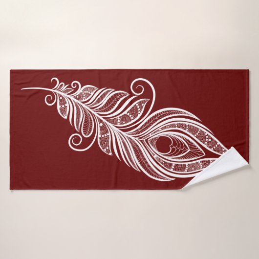 Henna style peacock feather badehandtuch (Badehandtuch)