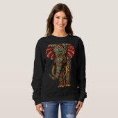 Henna Stylish Artistic Rett The Elephants Wildlife Sweatshirt (Vorne ganz)