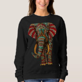 Henna Stylish Artistic Rett The Elephants Wildlife Sweatshirt (Vorderseite)
