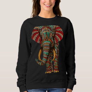 Henna Stylish Artistic Rett The Elephants Wildlife Sweatshirt