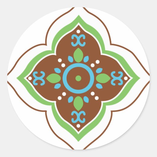 Henna Tattoo Mandala Runder Aufkleber (Vorderseite)
