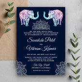 Henna Tattooed Elephants Indische Hochzeitseinladu Einladung