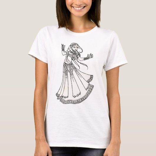 Henna Tribal Belly Dancer T-Shirt (Vorderseite)